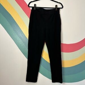 St. John Strait Leg Trouser Pants Straight Leg Side Zip Office Dress Black 8